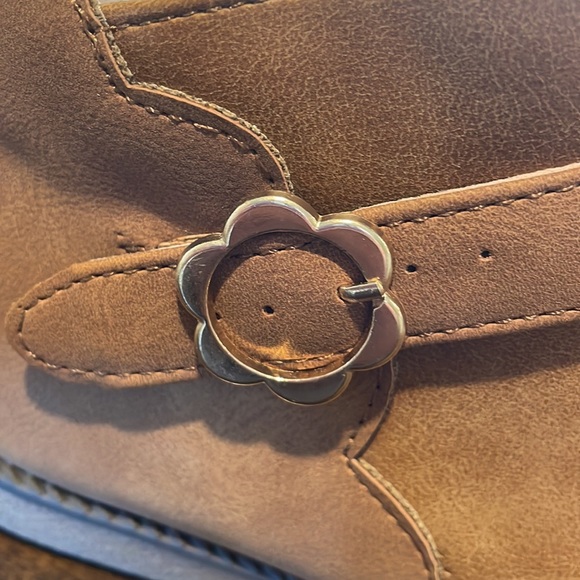 Girls Faux Leather Ankle Boots Tan Size 3 - Picture 11 of 13